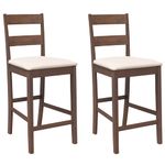 Casa si Gradina - Mobilier - Scaune si fotolii - Scaune - Scaune de bar cu perne 2 buc din cauciuc din lemn masiv maro - Infinity.ro