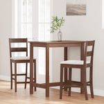 Casa si Gradina - Mobilier - Scaune si fotolii - Scaune - Scaune de bar cu perne 2 buc din cauciuc din lemn masiv maro - Infinity.ro