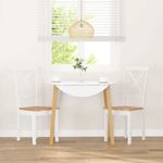 Casa si Gradina - Mobilier - Scaune si fotolii - Scaune - Scaune de sufragerie 2 buc Cauciuc din lemn masiv alb - Infinity.ro