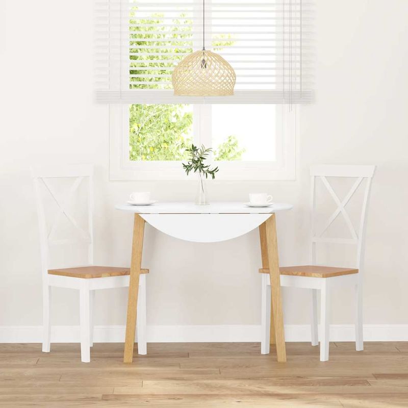 Casa si Gradina - Mobilier - Scaune si fotolii - Scaune - Scaune de sufragerie 2 buc Cauciuc din lemn masiv alb - Infinity.ro