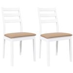 Casa si Gradina - Mobilier - Scaune si fotolii - Scaune - Scaune de sufragerie cu perne 2 buc cauciuc din lemn masiv alb - Infinity.ro