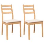 Casa si Gradina - Mobilier - Scaune si fotolii - Scaune - Scaune sufragerie cu perne 2 buc cauciuc din lemn masiv natural - Infinity.ro