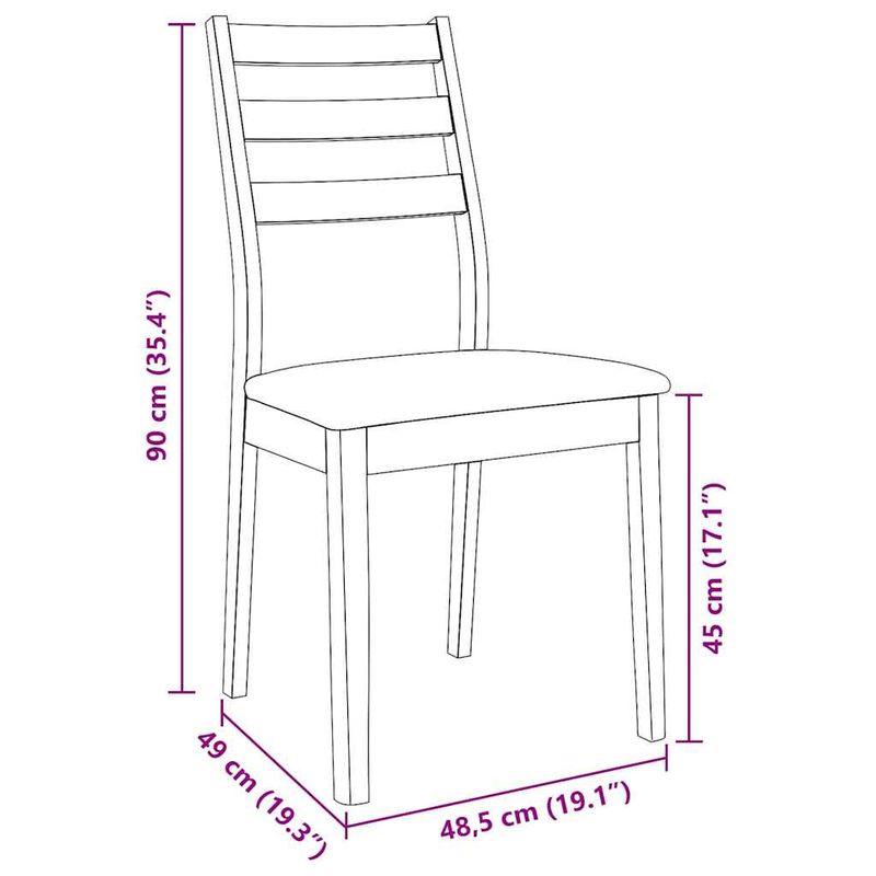 Casa si Gradina - Mobilier - Scaune si fotolii - Scaune - Scaune sufragerie cu perne 2 buc cauciuc din lemn masiv natural - Infinity.ro