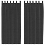 Casa si Gradina - Textile si covoare - Perdele si draperii - Perdele - Perdele Voile cu buzunare pentru bare 2 buc Negru, mărime 140x245 cm - Infinity.ro