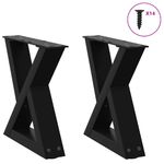 Casa si Gradina - Mobilier - Feronerie si accesorii mobila - Picioare masuta de cafea 2 buc Negru 30x(30-31,3) cm Otel - Infinity.ro