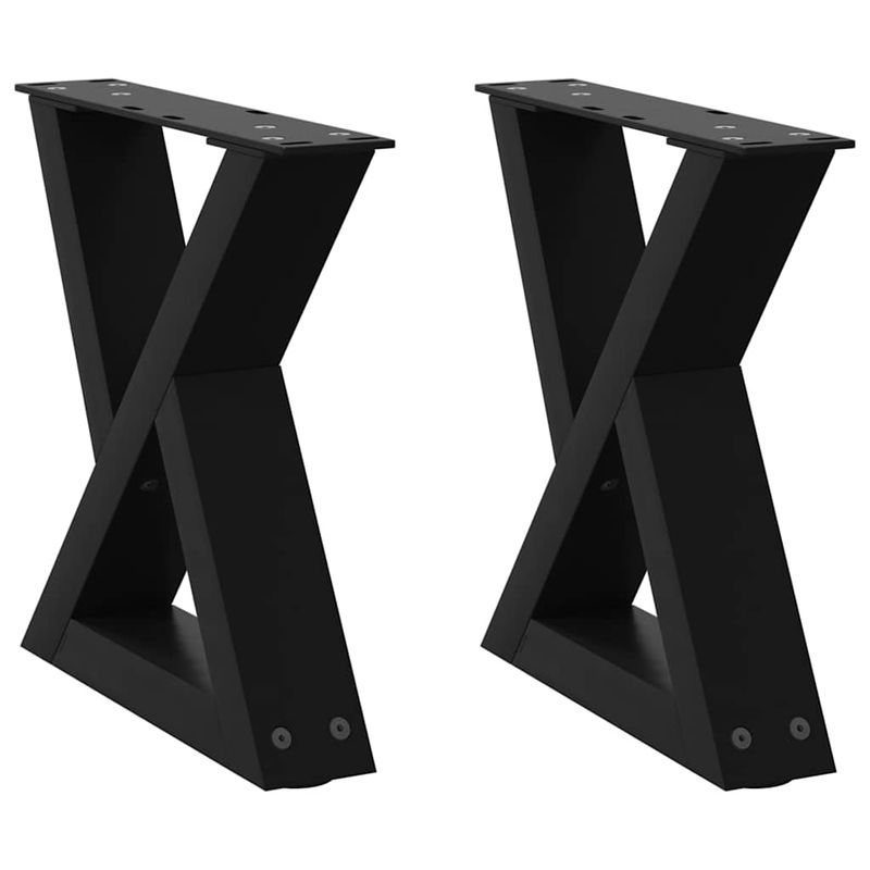 Casa si Gradina - Mobilier - Feronerie si accesorii mobila - Picioare masuta de cafea 2 buc Negru 30x(30-31,3) cm Otel - Infinity.ro