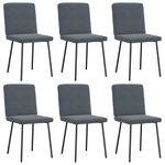 Casa si Gradina - Mobilier - Scaune si fotolii - Scaune - Scaune de bucatarie, 6 buc., gri inchis, catifea - Infinity.ro