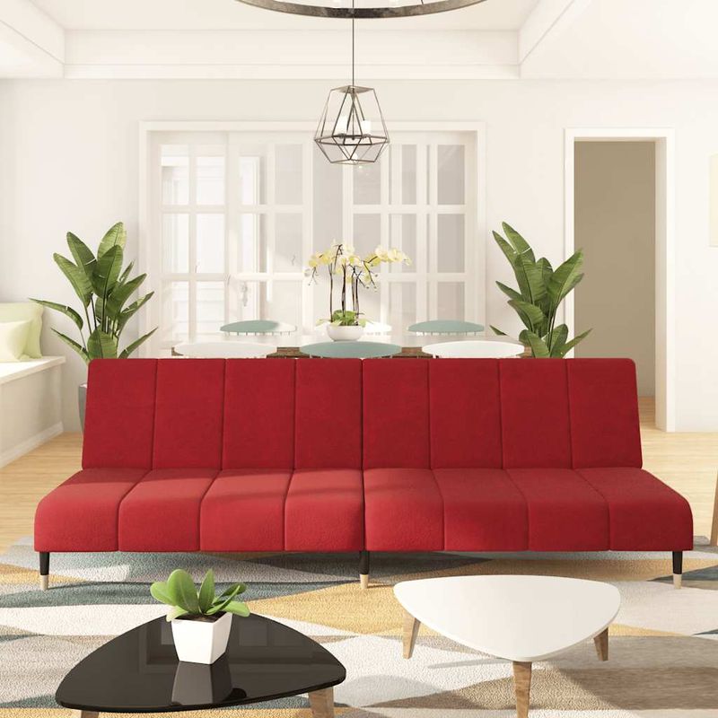 Casa si Gradina - Mobilier - Canapele si coltare - Canapele - Canapea extensibila cu 2 locuri, rosu vin, catifea - Infinity.ro