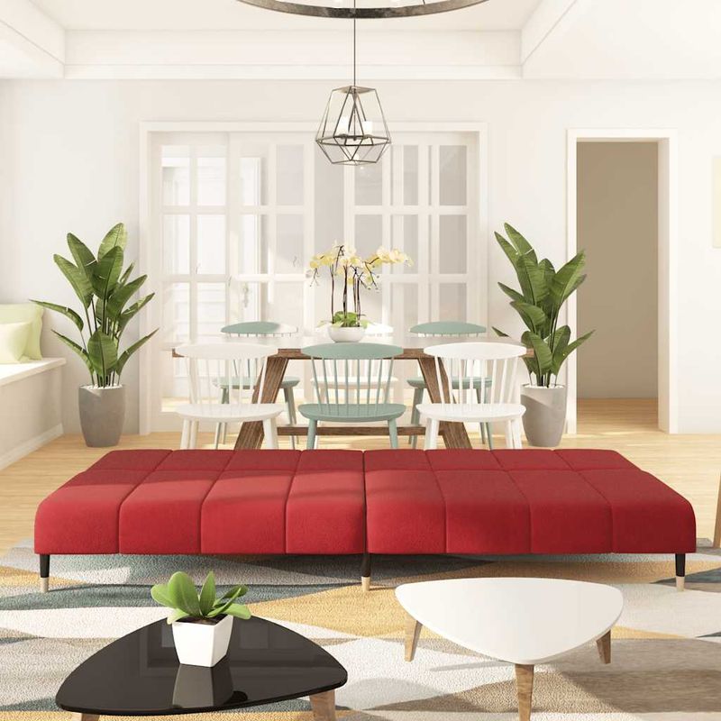 Casa si Gradina - Mobilier - Canapele si coltare - Canapele - Canapea extensibila cu 2 locuri, rosu vin, catifea - Infinity.ro