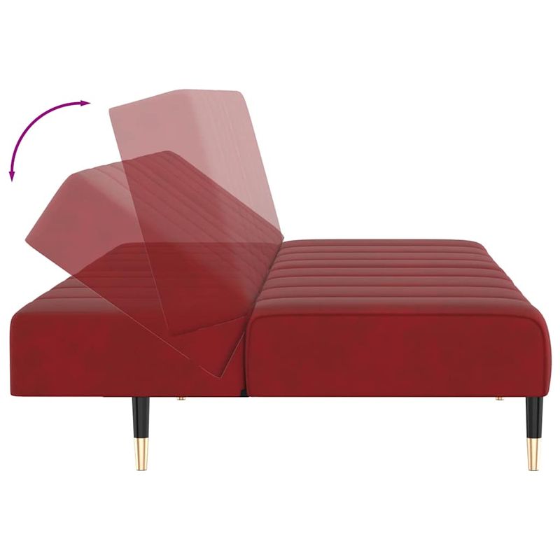 Casa si Gradina - Mobilier - Canapele si coltare - Canapele - Canapea extensibila cu 2 locuri, rosu vin, catifea - Infinity.ro