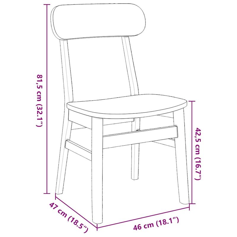 Casa si Gradina - Mobilier - Scaune si fotolii - Scaune - Scaune de sufragerie 2 buc Cauciuc din lemn masiv - Infinity.ro