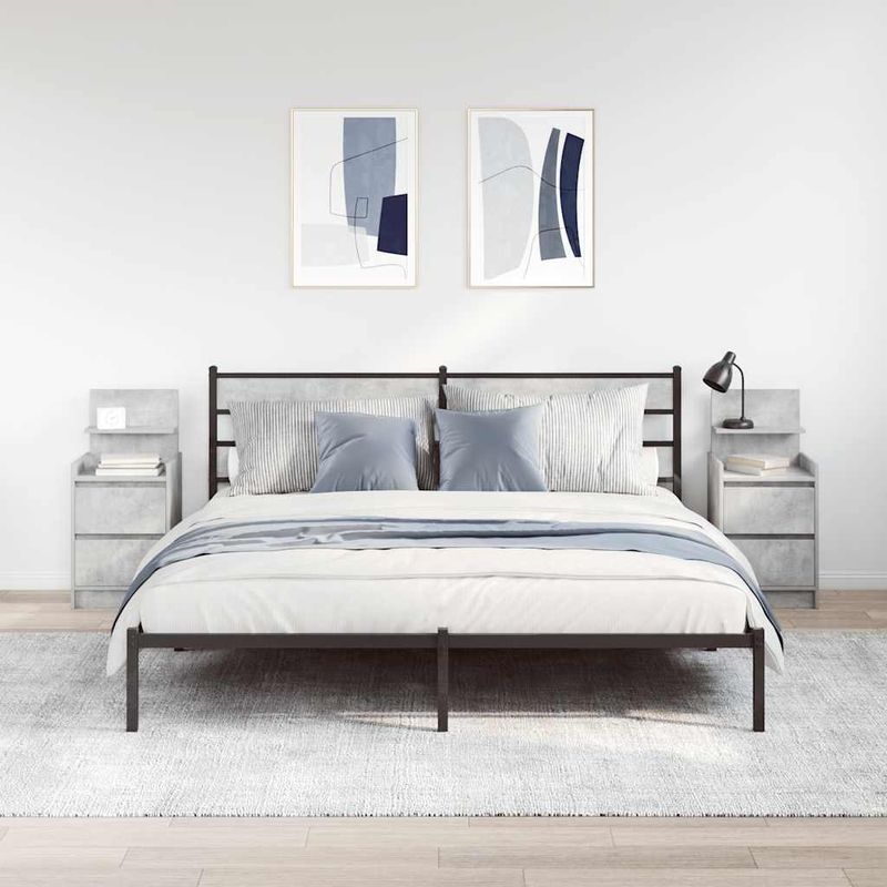 Casa si Gradina - Mobilier - Comode si corpuri - Noptiere - Noptiere cu 2 sertare 2 buc Beton Gri 38x34x80 cm - Infinity.ro