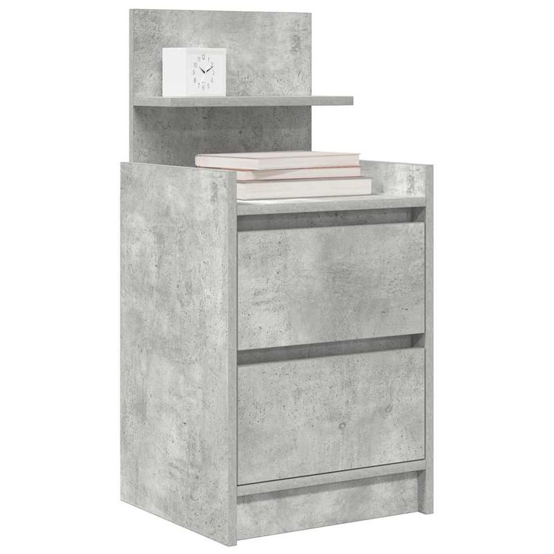Casa si Gradina - Mobilier - Comode si corpuri - Noptiere - Noptiere cu 2 sertare 2 buc Beton Gri 38x34x80 cm - Infinity.ro
