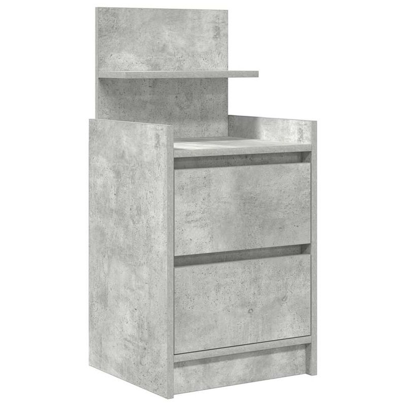 Casa si Gradina - Mobilier - Comode si corpuri - Noptiere - Noptiere cu 2 sertare 2 buc Beton Gri 38x34x80 cm - Infinity.ro