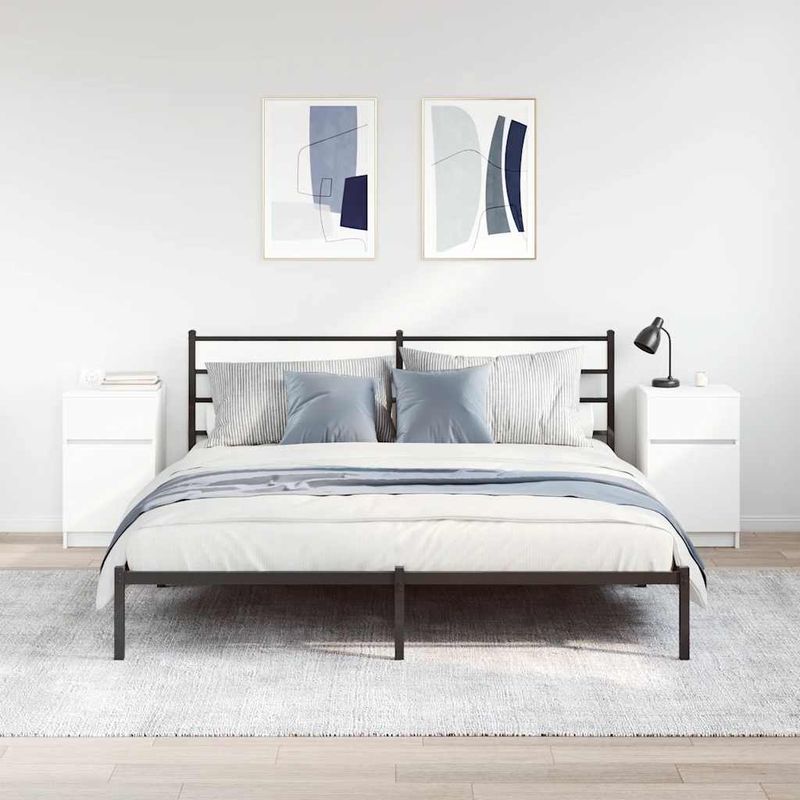 Casa si Gradina - Mobilier - Comode si corpuri - Noptiere - Noptiere, 2 buc., alb, 39x35x65 cm, lemn compozit - Infinity.ro