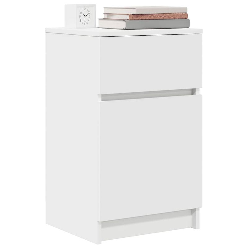 Casa si Gradina - Mobilier - Comode si corpuri - Noptiere - Noptiere, 2 buc., alb, 39x35x65 cm, lemn compozit - Infinity.ro