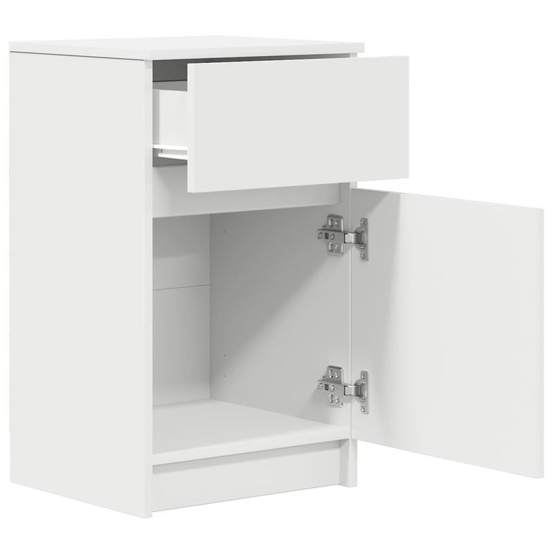 Casa si Gradina - Mobilier - Comode si corpuri - Noptiere - Noptiere, 2 buc., alb, 39x35x65 cm, lemn compozit - Infinity.ro