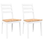 Casa si Gradina - Mobilier - Scaune si fotolii - Scaune - Scaune de sufragerie 2 buc Cauciuc din lemn masiv alb - Infinity.ro