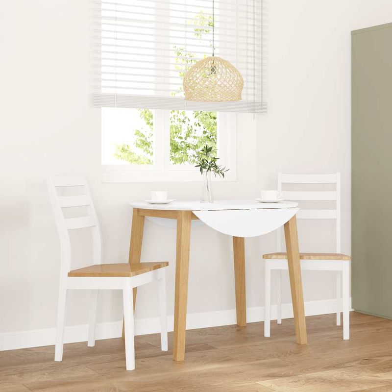 Casa si Gradina - Mobilier - Scaune si fotolii - Scaune - Scaune de sufragerie 2 buc Cauciuc din lemn masiv alb - Infinity.ro
