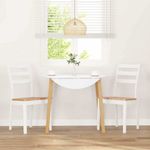 Casa si Gradina - Mobilier - Scaune si fotolii - Scaune - Scaune de sufragerie 2 buc Cauciuc din lemn masiv alb - Infinity.ro