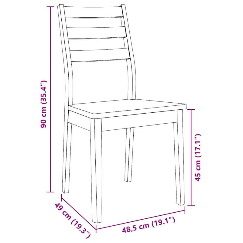 Casa si Gradina - Mobilier - Scaune si fotolii - Scaune - Scaune de sufragerie 2 buc Cauciuc din lemn masiv alb - Infinity.ro