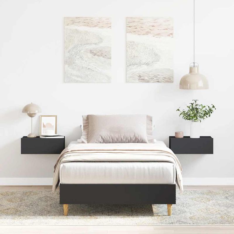 Casa si Gradina - Mobilier - Paturi si accesorii - Paturi - Cadru de pat fara saltea, negru, 90x190 cm, lemn prelucrat - Infinity.ro