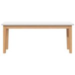 Casa si Gradina - Mobilier - Canapele si coltare - Banchete - Banca 110 cm din lemn masiv cauciuc, natural și alb - Infinity.ro