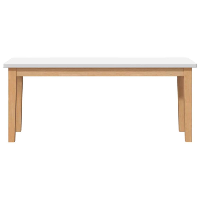 Casa si Gradina - Mobilier - Canapele si coltare - Banchete - Banca 110 cm din lemn masiv cauciuc, natural și alb - Infinity.ro