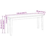 Casa si Gradina - Mobilier - Canapele si coltare - Banchete - Banca 110 cm din lemn masiv cauciuc, natural și alb - Infinity.ro