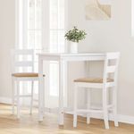 Casa si Gradina - Mobilier - Scaune si fotolii - Scaune - Scaune de bar cu perne 2 buc din cauciuc din lemn masiv alb - Infinity.ro