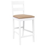 Casa si Gradina - Mobilier - Scaune si fotolii - Scaune - Scaune de bar cu perne 2 buc din cauciuc din lemn masiv alb - Infinity.ro
