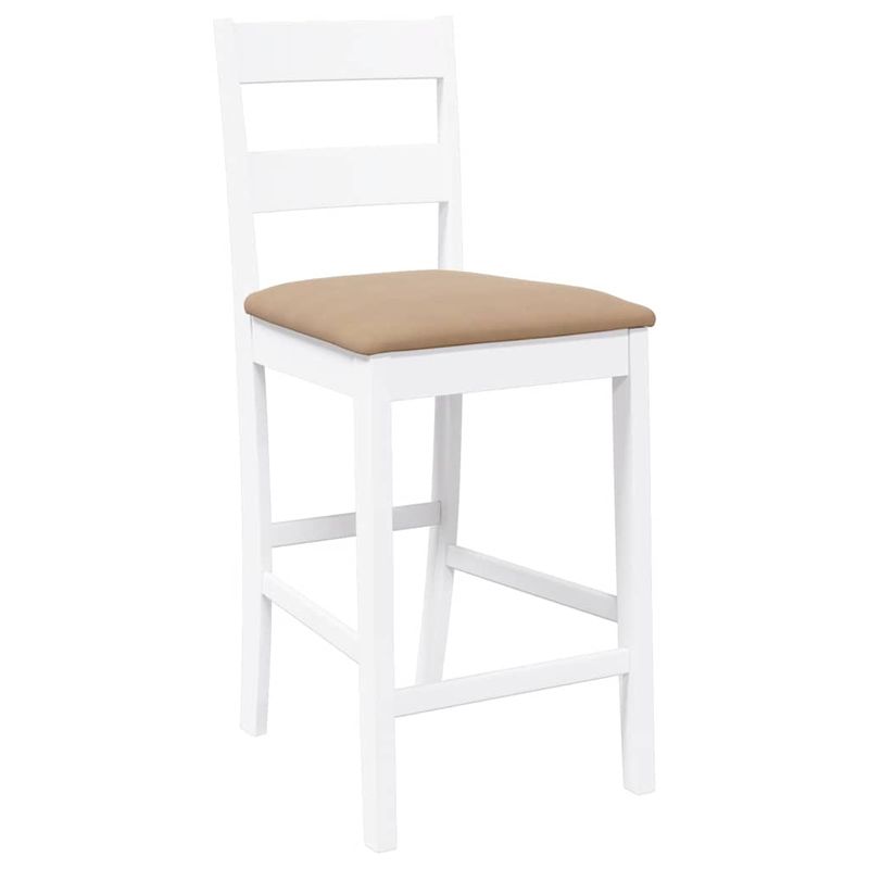 Casa si Gradina - Mobilier - Scaune si fotolii - Scaune - Scaune de bar cu perne 2 buc din cauciuc din lemn masiv alb - Infinity.ro