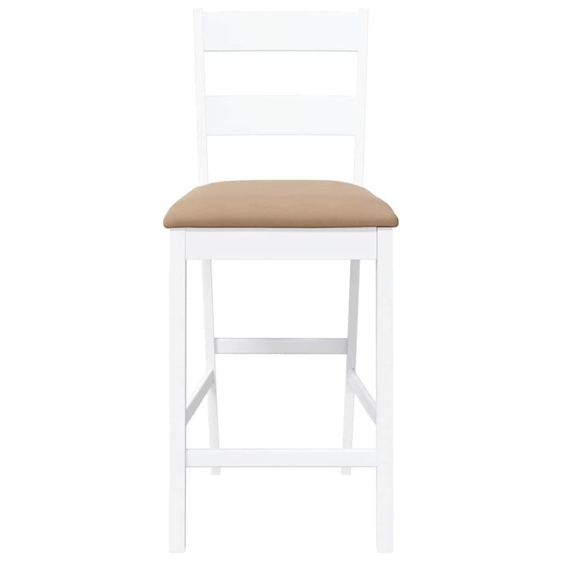 Casa si Gradina - Mobilier - Scaune si fotolii - Scaune - Scaune de bar cu perne 2 buc din cauciuc din lemn masiv alb - Infinity.ro