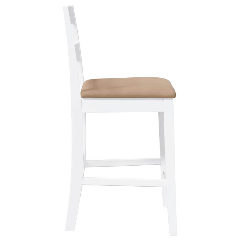 Casa si Gradina - Mobilier - Scaune si fotolii - Scaune - Scaune de bar cu perne 2 buc din cauciuc din lemn masiv alb - Infinity.ro