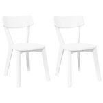 Casa si Gradina - Mobilier - Scaune si fotolii - Scaune - Scaune de sufragerie 2 buc Cauciuc din lemn masiv alb - Infinity.ro