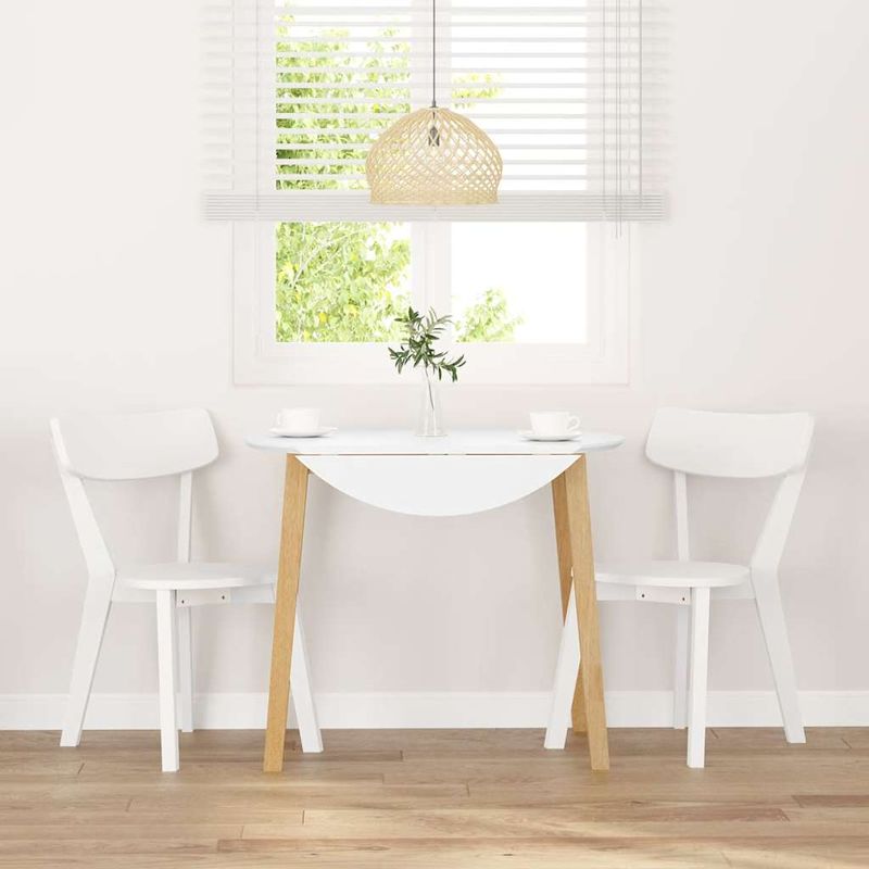 Casa si Gradina - Mobilier - Scaune si fotolii - Scaune - Scaune de sufragerie 2 buc Cauciuc din lemn masiv alb - Infinity.ro