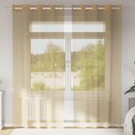 Casa si Gradina - Textile si covoare - Perdele si draperii - Perdele - Perdele Voile cu Oelii 2 buc nisip, mărime 140x245 cm - Infinity.ro