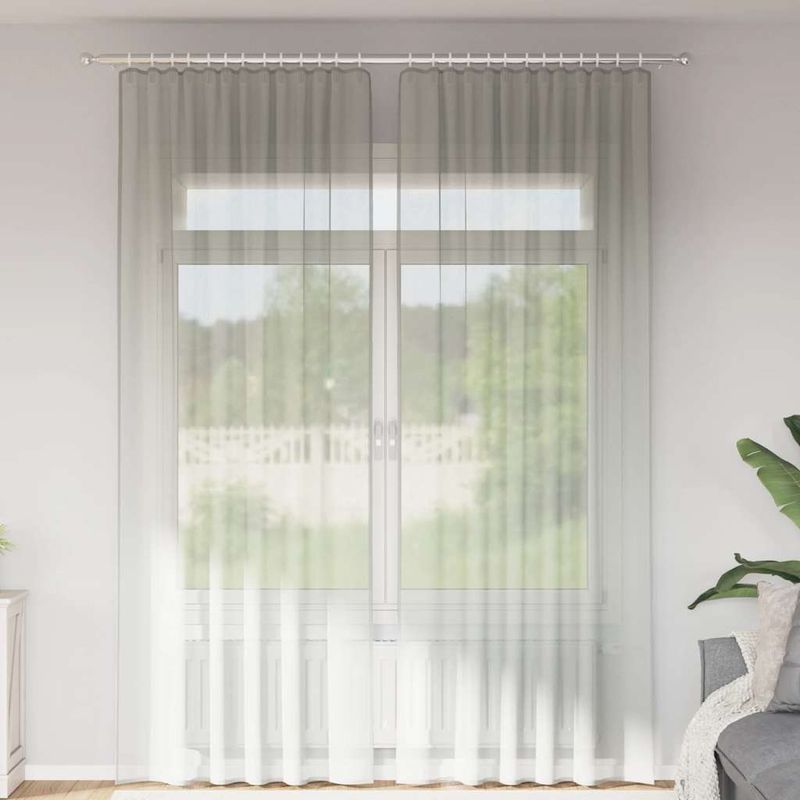 Casa si Gradina - Textile si covoare - Perdele si draperii - Perdele - Perdele voal cu bucle 2 buc Gri deschis 140x260 cm - Infinity.ro