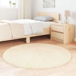 Casa si Gradina - Textile si covoare - Covoare - Covoare casa - Covor shaggy cu pom inalt, NAVARRA, crem, 120x120 cm, poliester, formă rotund - Infinity.ro