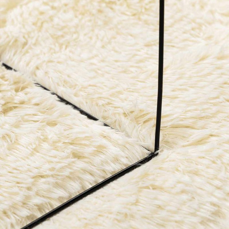 Casa si Gradina - Textile si covoare - Covoare - Covoare casa - Covor shaggy cu pom inalt, NAVARRA, crem, 120x120 cm, poliester, formă rotund - Infinity.ro