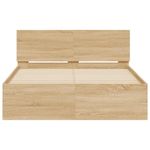 Casa si Gradina - Mobilier - Paturi si accesorii - Paturi - Cadru de pat cu tablie si LED, stejar sonoma, 140x190 cm - Infinity.ro