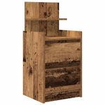 Casa si Gradina - Mobilier - Comode si corpuri - Noptiere - Noptiera cu 2 sertare din lemn vechi 38x34x80 cm - Infinity.ro