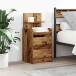 Casa si Gradina - Mobilier - Comode si corpuri - Noptiere - Noptiera cu 2 sertare din lemn vechi 38x34x80 cm - Infinity.ro