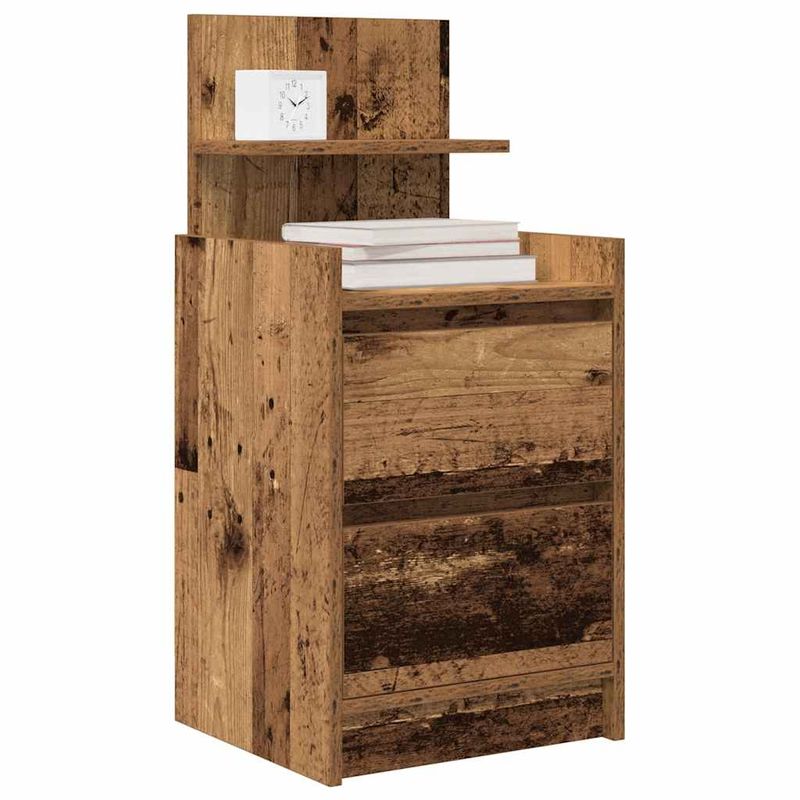 Casa si Gradina - Mobilier - Comode si corpuri - Noptiere - Noptiera cu 2 sertare din lemn vechi 38x34x80 cm - Infinity.ro