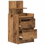Casa si Gradina - Mobilier - Comode si corpuri - Noptiere - Noptiera cu 2 sertare din lemn vechi 38x34x80 cm - Infinity.ro