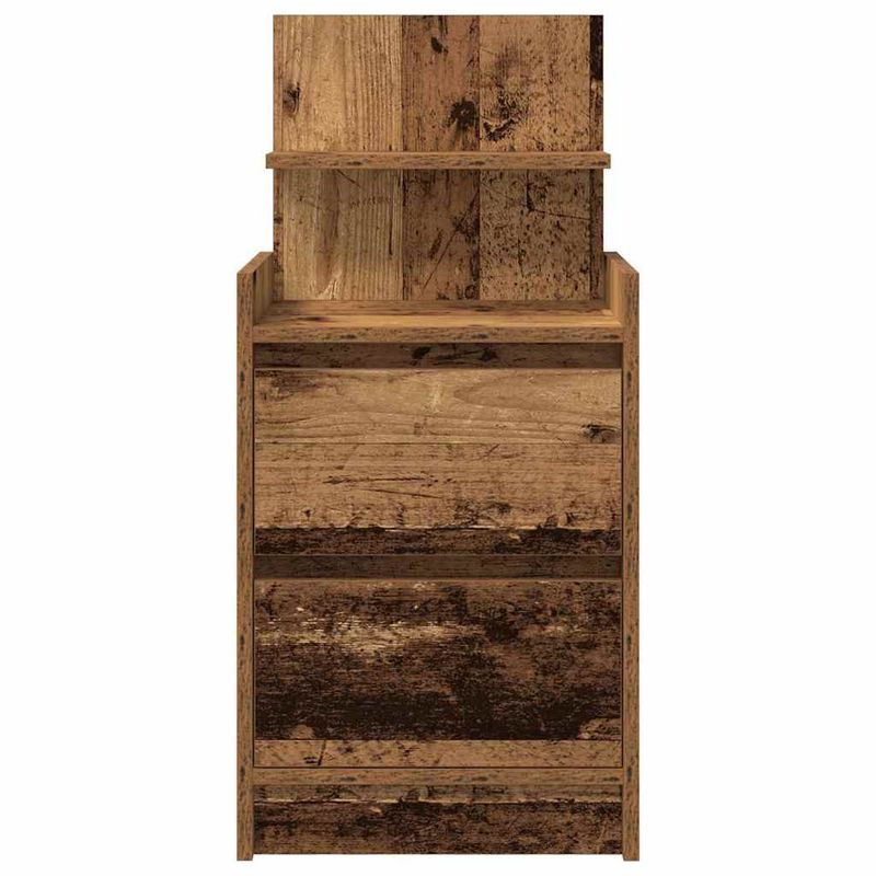 Casa si Gradina - Mobilier - Comode si corpuri - Noptiere - Noptiera cu 2 sertare din lemn vechi 38x34x80 cm - Infinity.ro