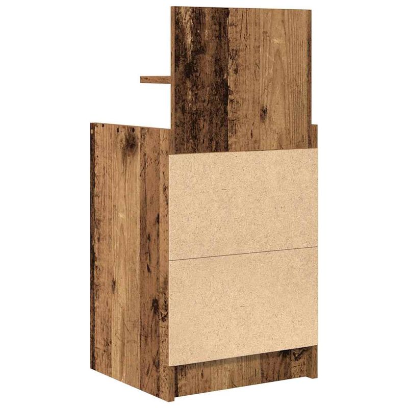 Casa si Gradina - Mobilier - Comode si corpuri - Noptiere - Noptiera cu 2 sertare din lemn vechi 38x34x80 cm - Infinity.ro