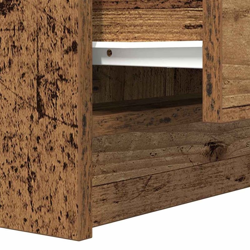 Casa si Gradina - Mobilier - Comode si corpuri - Noptiere - Noptiera cu 2 sertare din lemn vechi 38x34x80 cm - Infinity.ro