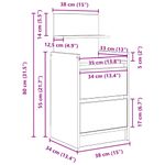 Casa si Gradina - Mobilier - Comode si corpuri - Noptiere - Noptiera cu 2 sertare din lemn vechi 38x34x80 cm - Infinity.ro