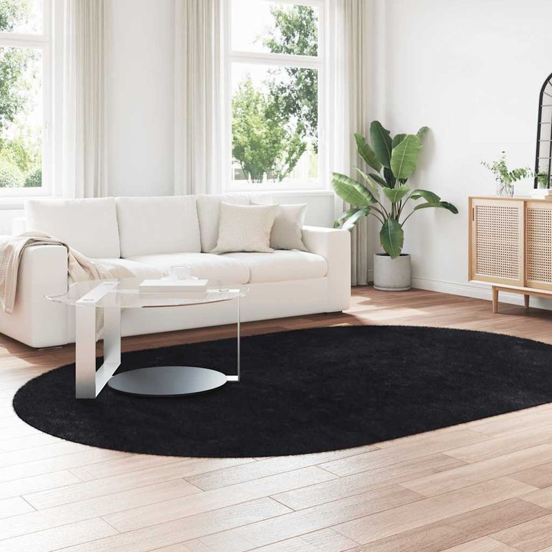 Casa si Gradina - Textile si covoare - Covoare - Covoare casa - Covor shaggy cu pom inalt, NAVARRA, negru, 300x200cm, poliester - Infinity.ro